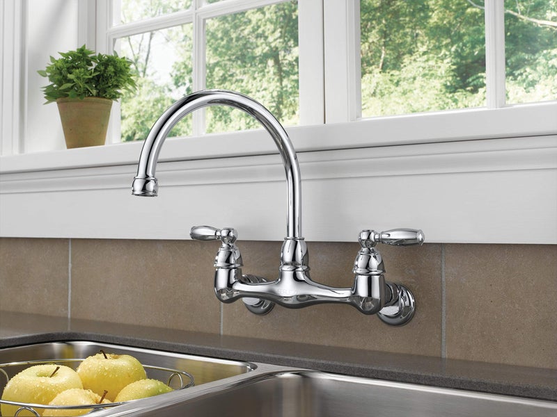Peerless 2-Handle Wall Mount Kitchen Sink Faucet, Chrome P299305LF - Image 4